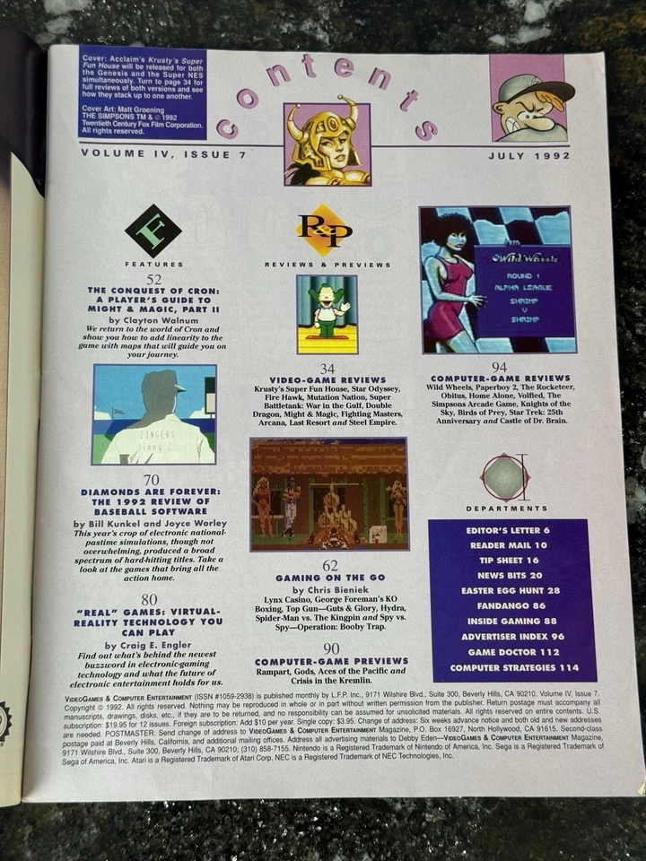 VINTAGE Video Games and Computer Entertainment Magazine (July 1992) Issue 7 RARE - Image 4 of 4