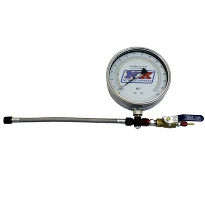 Nitrous Gauge Fuel Pressure Master Flo-Check Pro 0-16 psi 6'' Mechanical