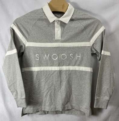 Nike Spell Out Swoosh Y2K Rugby Collared Long Sleeve Shirt Men s Medium