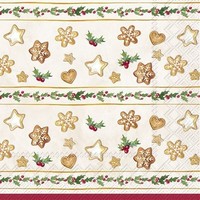 20 Servietten Cookie Garland Sterne Herzen Lebkuchen Weihnachten SüßEs 33X33Cm