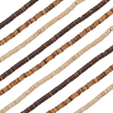 1 Box 750Pcs 6 Strands 3 Colors Flat round Wooden Beads Coconut Bead Bulk White