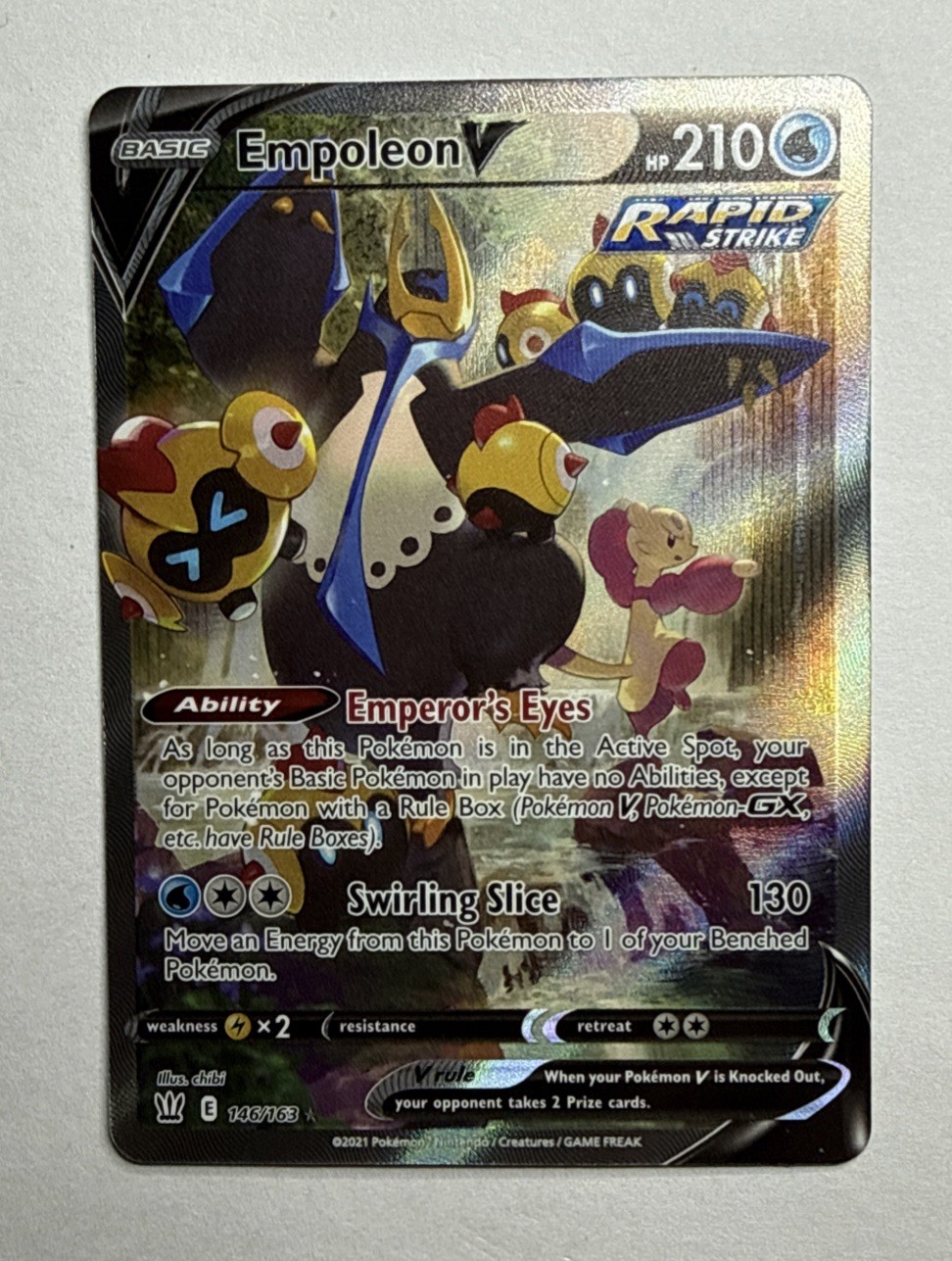 Empoleon V (Alternate Full Art) 146/163 Swsh05: Battle Styles Holo NM