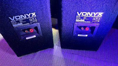 Vonyx SL8 PA-Lautsprecher 2er-Set passiv 8 Ohm schwarz verkabelt