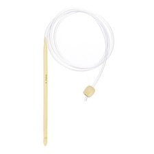 Bamboo Tunisian Circular Crochet Hook 5.5mm US I/9 with Cable and Bead End