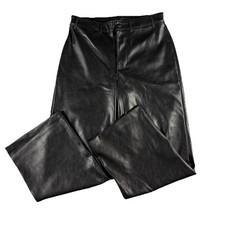 Old Navy Wide Leg Faux Leather Pants Women s 6 Black 730869