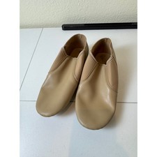 Stelle Jazz Shoes Kids Size 3 ML Tan Slip On Stretch Leather Dance Minimalist