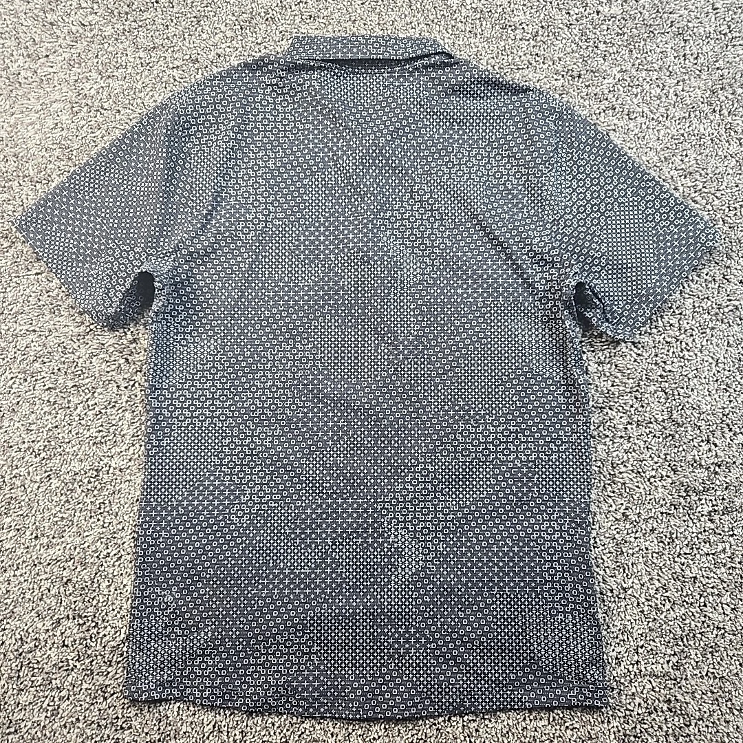 Lululemon Polo Shirt Mens Small Gray Geometric Performance Short Sleeve Athletic