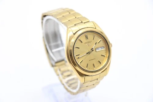 F Vintage Gents Automatic Watch Seiko 5 7S26-0440 Running Keeps Time Day/Date