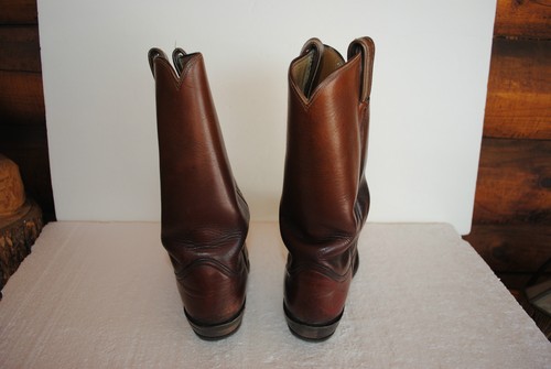 TONY LAMA COWBOY WESTERN BOOTS *RUST BROWN SOFT* Vintage Men Sz 8.5 D - Picture 3 of 7