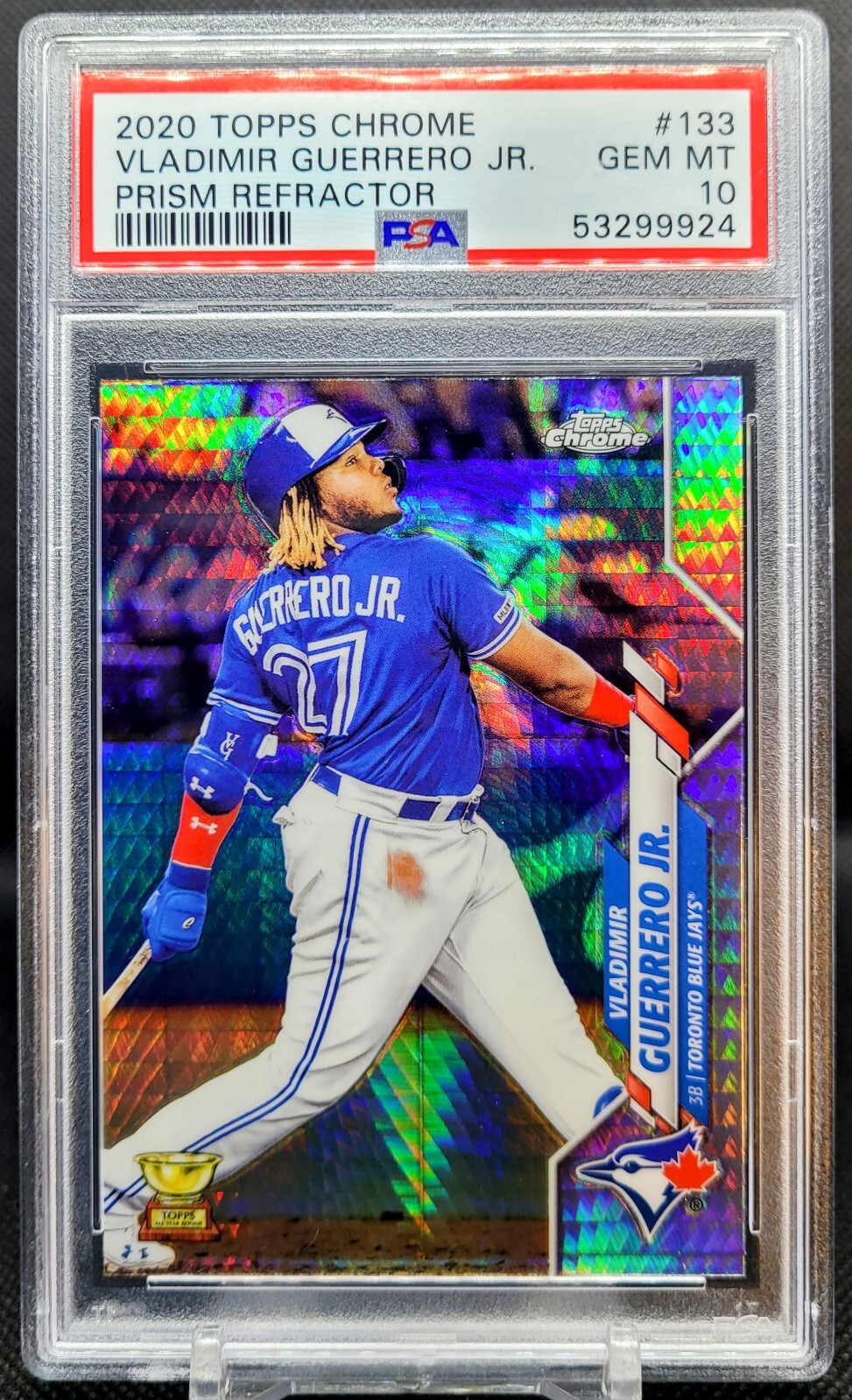 2020 Topps Chrome Rookie Cup Prism Refractor VLADIMIR GUERRERO JR #133 PSA 10