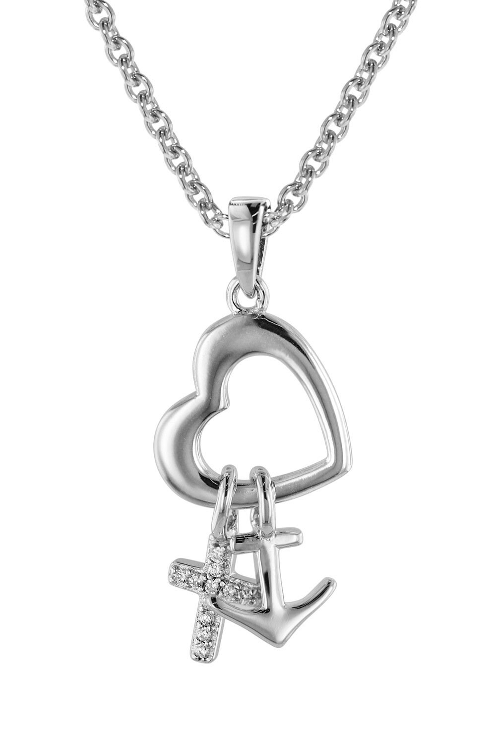 TRENDOR Schmuck Glaube Liebe Hoffnung Anhnger mit Halskette Silber 925 39434 13390₽