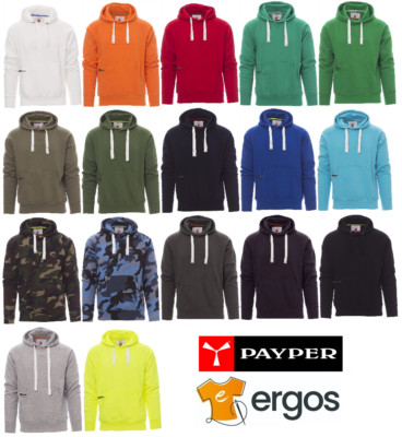 PAYPER ATLANTA HERREN SWEATSHIRT aus Baumwolle mit Kapuze und Bauchtasche Sport