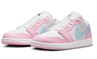 スニーカー Nike Jordan 1 Low SE Pink HM3706-141 Nike Air Jordan 1 Low SE Paw Print White Pink HM3706 - 141