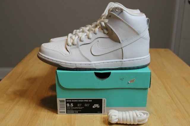 nike sb dunk high white ice