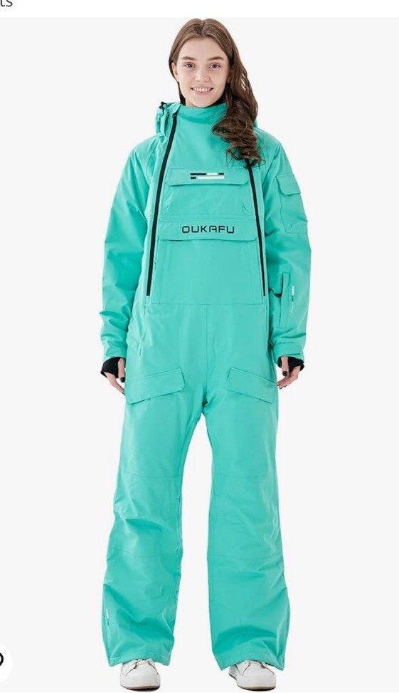 NWT Oukafu Women's 1-piece Ski Suit/Jumpsuit/Coveralls Turquoise B