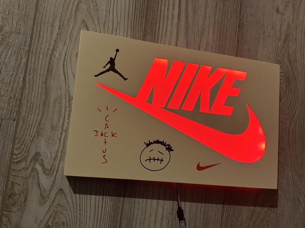 Travis Scott Logo Shoe Box Led Sign Cactus Jack Changes Colors Comes With Remote