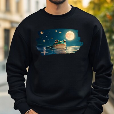 Frosch bei Vollmond Sweatshirt Kuschelig und Perfekt für jeden Anlass S bis 4XL