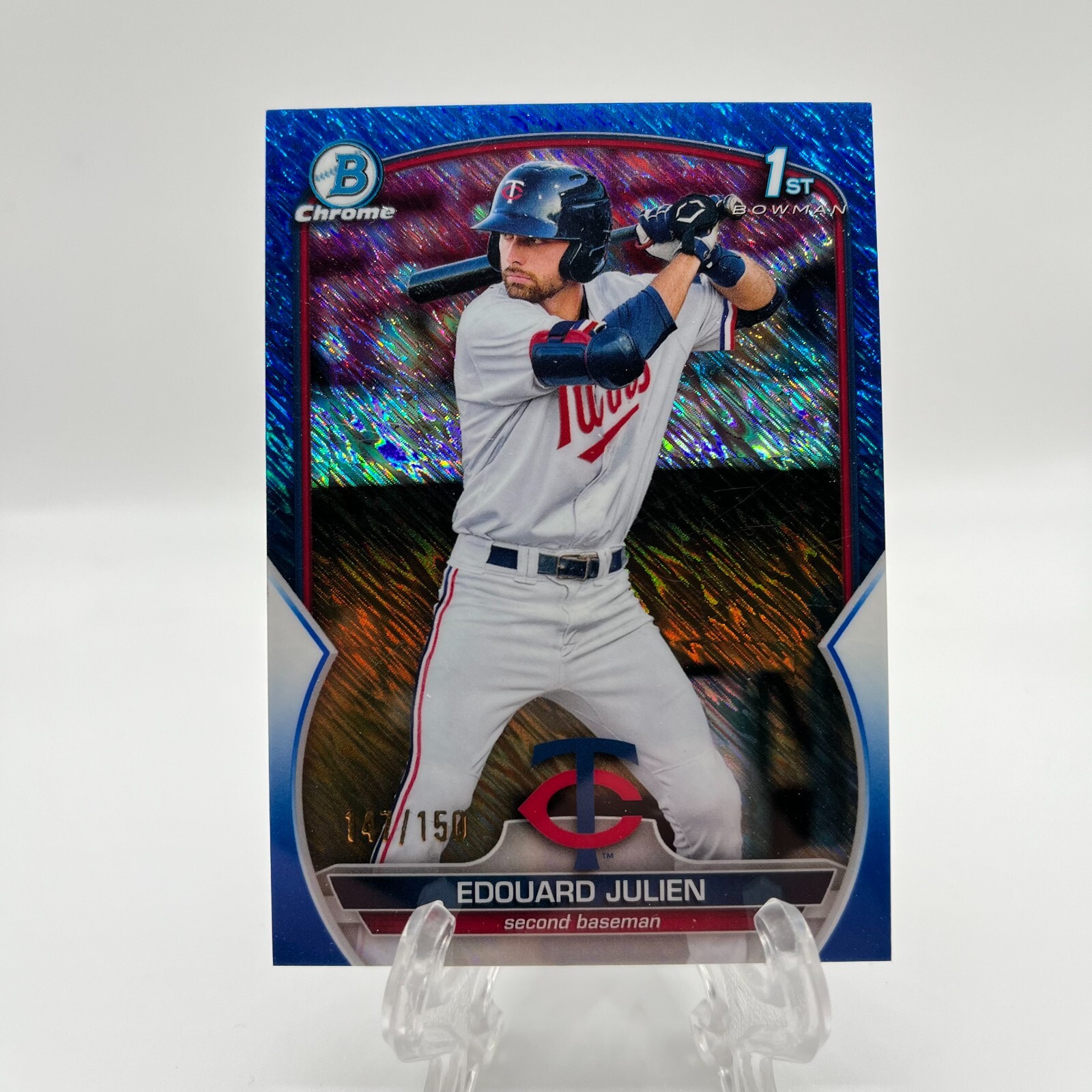 2023 Bowman Chrome Edouard Julien #BCP-82 Blue Shimmer /150 Twins *SEE