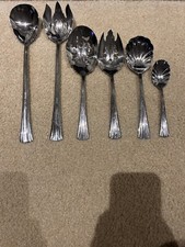 Reed  Barton BROOKSHIRE 6 Serving Spoon Fork Stainless Flatware Silverware