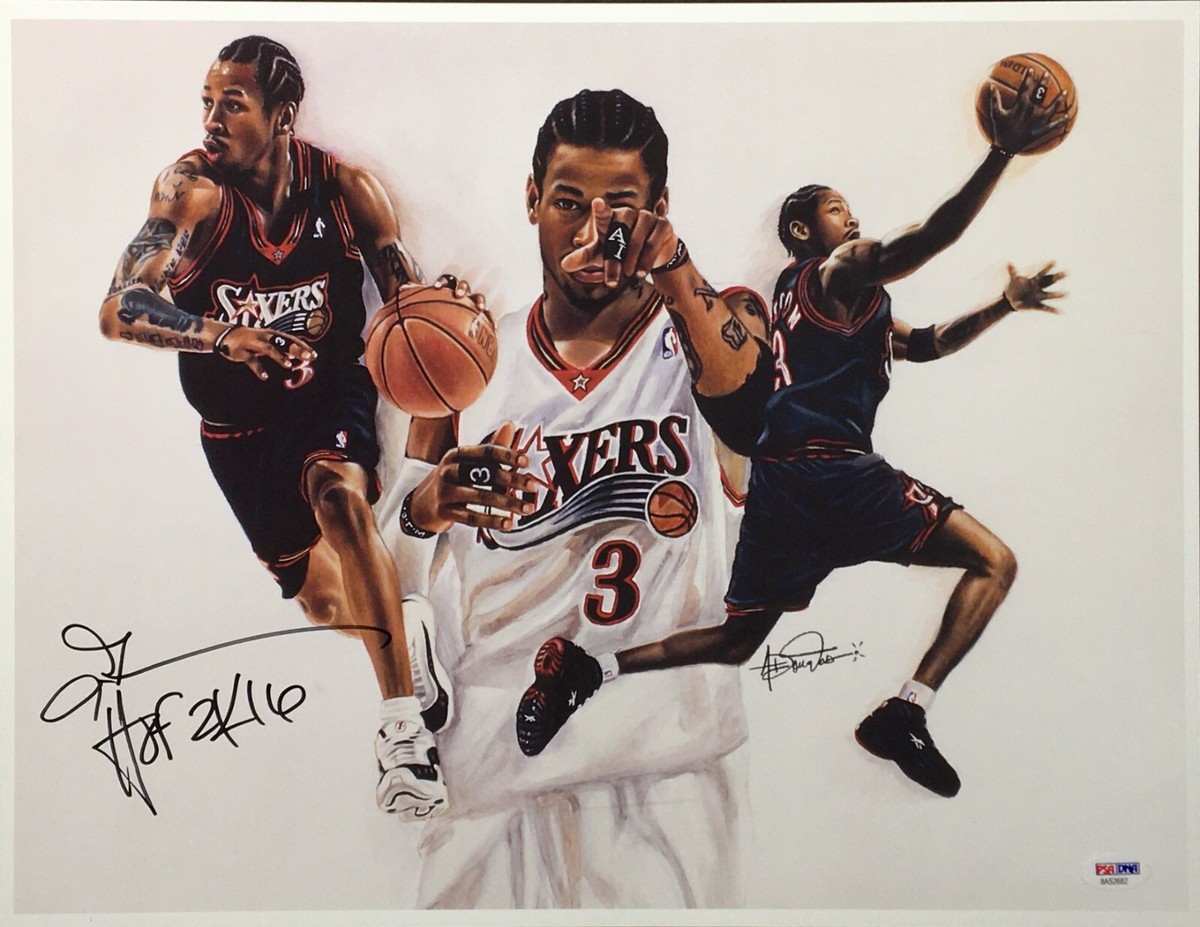 Allen Iverson Signed 14x17 Lithograph w/ 