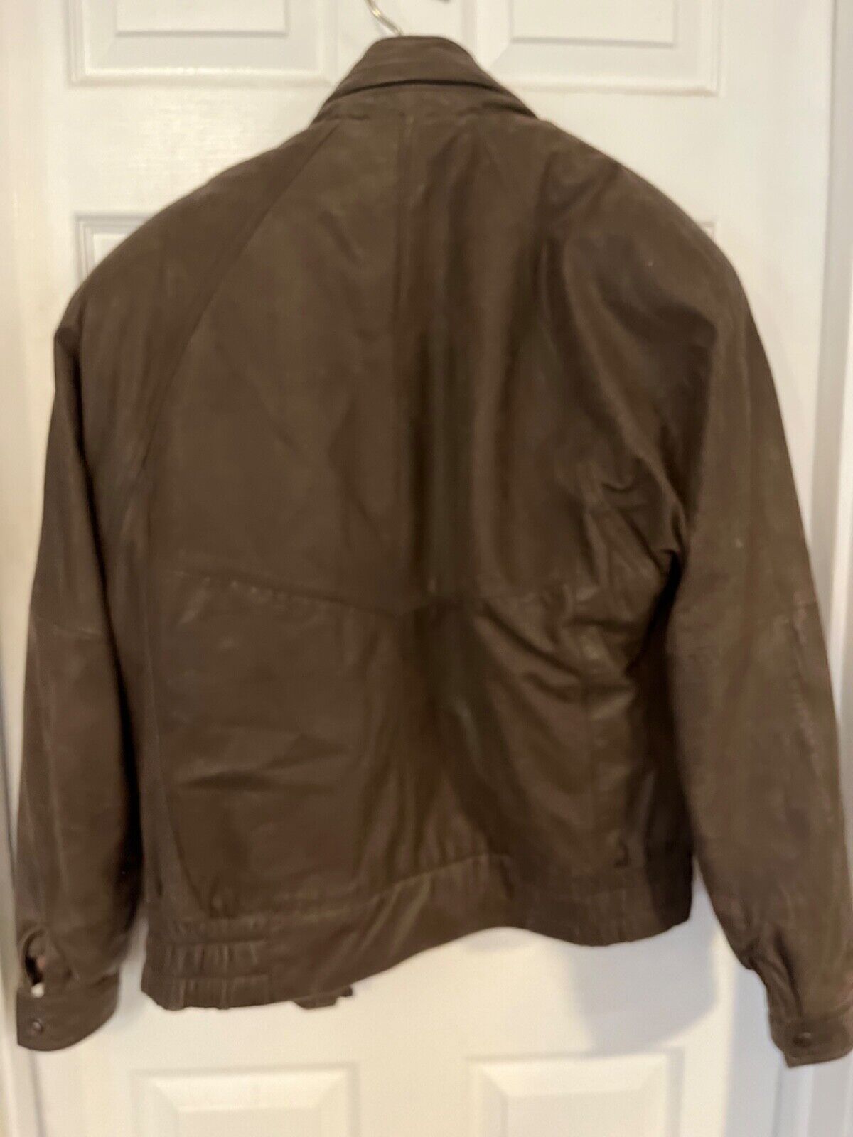 brown leather Jindo Fur lined mens bomber jacket - image 5
