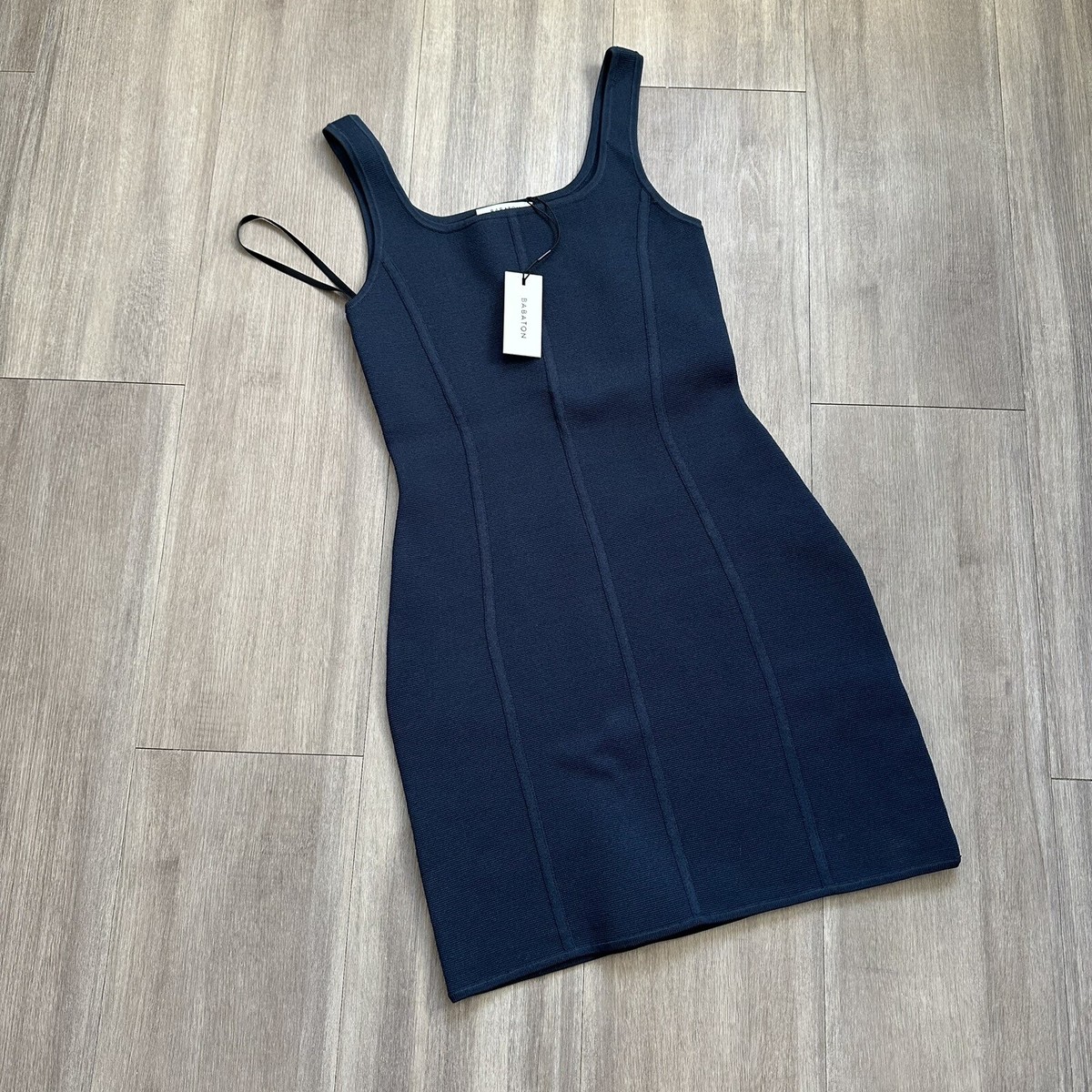 Aritzia Babaton Sculpt Knit Bustier Dress - Total Eclipse / Small | eBay
