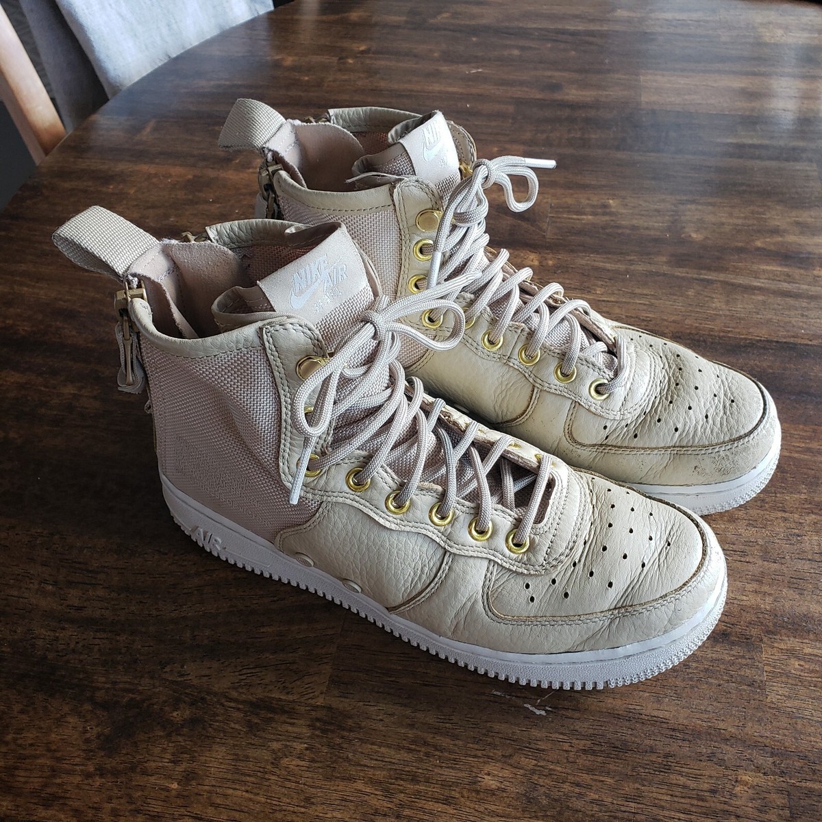 Nike SF Air Force Mid Womens Sz Mushroom Light Bone AA3966-200 Shoes