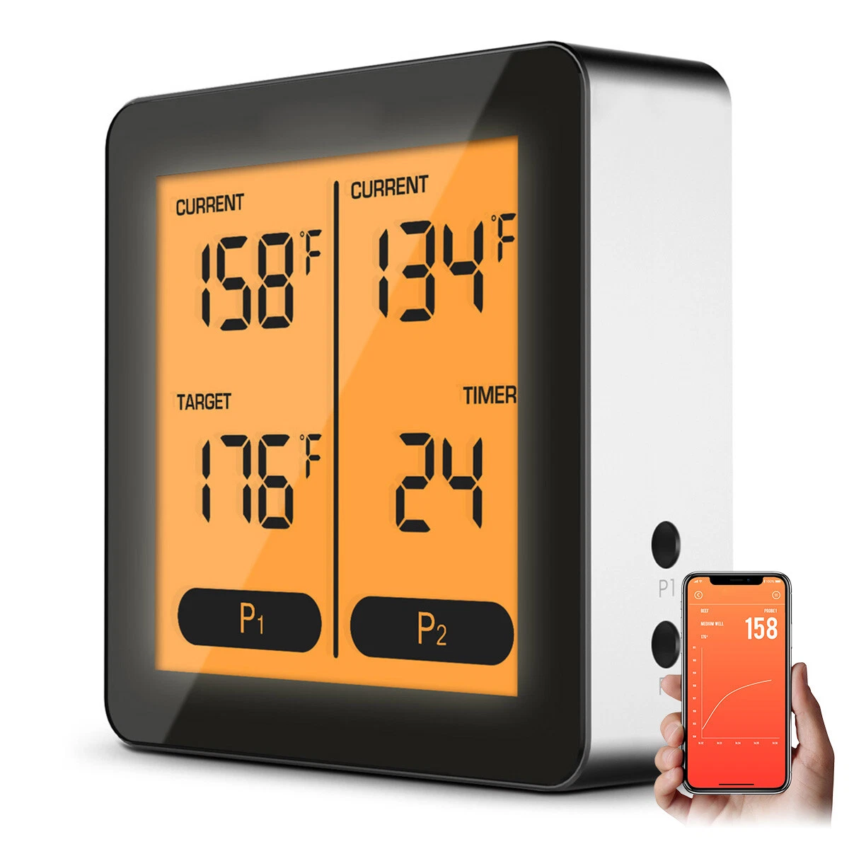 Smart Wireless Meat Thermometer with Dual Probe Bluetooth 100ft Range
Opens in a new window or tab