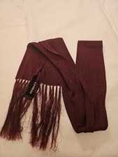 Express Scarf Burgundy Metallic 3 1/2" X 66 1/2" Plus 7" Fringe Per End