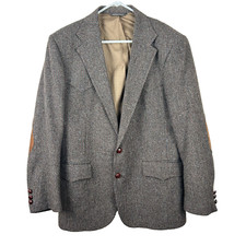 Levis Vintage Western Wear Tweed Wool Elbow Patch Jacket Sports Coat Sz 40R