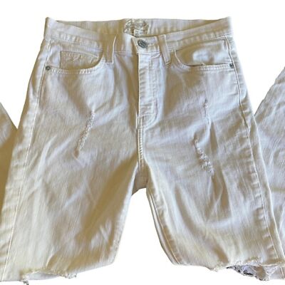 Current/Elliot White The super High waist stiletto salty Destroy size 28