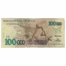[#648849] Banknote, Brazil, 100,000 Cruzeiros, 1992-1993, KM:235d, VG(8-10)