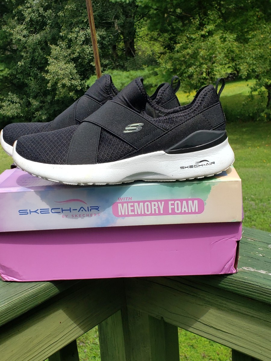 たゆページ Ladies Skech-air by Skechers Dynamite Sneakers Black Sz 7.5 Wide