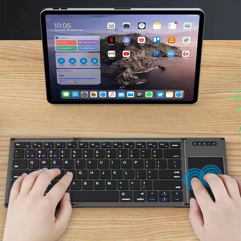 Wireless keyboard foldable Rechargeable ultrathin Portable for iOS Win Android