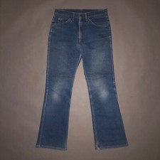 Vintage Rare 1970s LEVI'S 515 DENIM JEANS Rare Maroon Tab Faded 70s 28 X 30