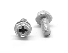 #8-32 x 3/8 Machine Screw Phillips Hex Washer Head with Serration Zinc