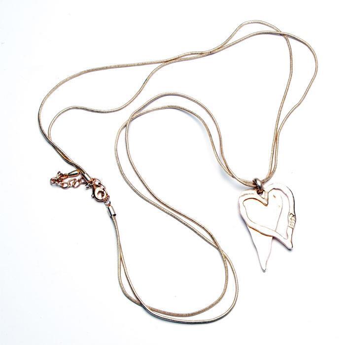 Eliza Gracious double heart necklace Pink