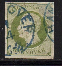 0663# Hannover Mi.Nr. 18, gestempelt Fingerhutstempel HANNOVER  1/4 - 1-2N
