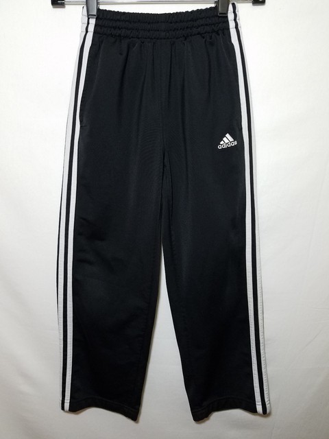Adidas Kids Black White Stripes Drawstring Sweatpants Size Small | eBay