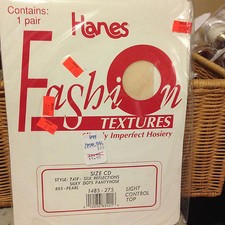 Vintage Hanes fashion textures sheer pantyhose size CD