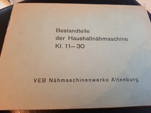 DDR Nähmaschine Ersatzteilkatalog Klasse 11-30