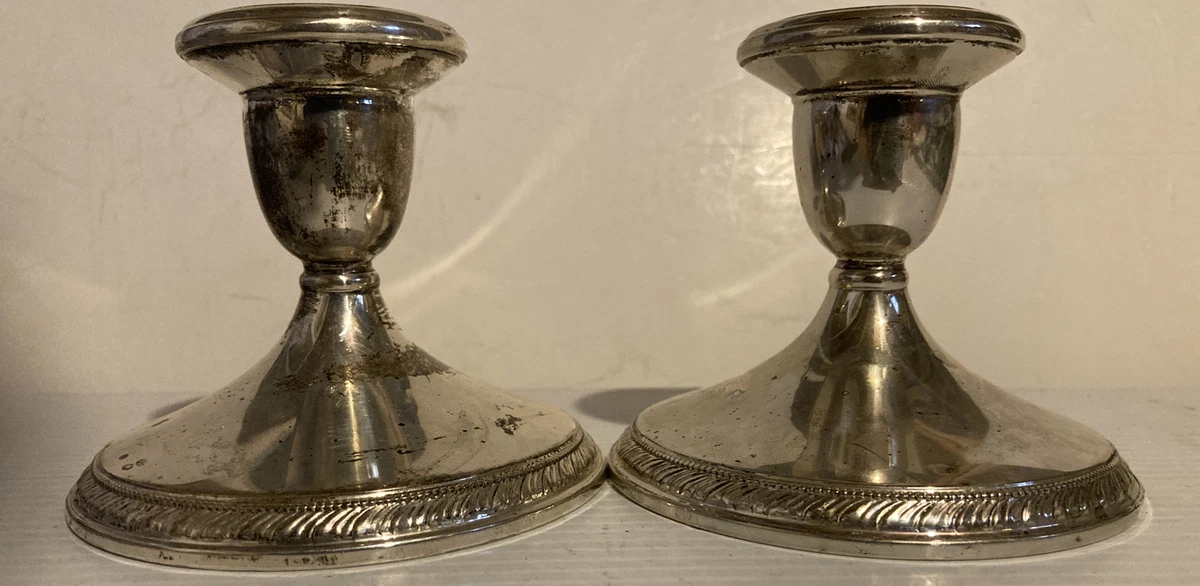 Vintage Cartier Sterling Silver Candlesticks 2593 Weighted Candle Holders