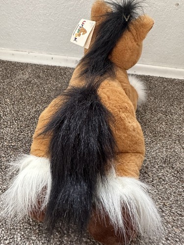 Horse Plush Stuffed Animal Soft Floppy Laying Horse Light Brown 14” Unipak - Picture 3 of 6