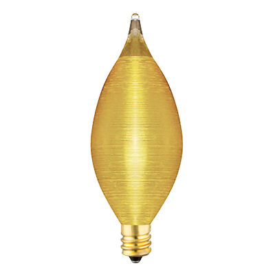 Spun Thread Light Bulb 120V 25W C11 Candelabra E12 Base Amber