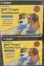 2x Jasper Dog Toothbrush,360 Dog Tooth Brushing Kit Finger Toothbrush Cat Tooth