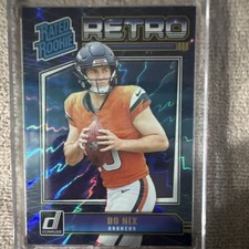 Panini 2024 Donruss Rated Rookie Retro Bo Nix #19 Denver Broncos Football Card