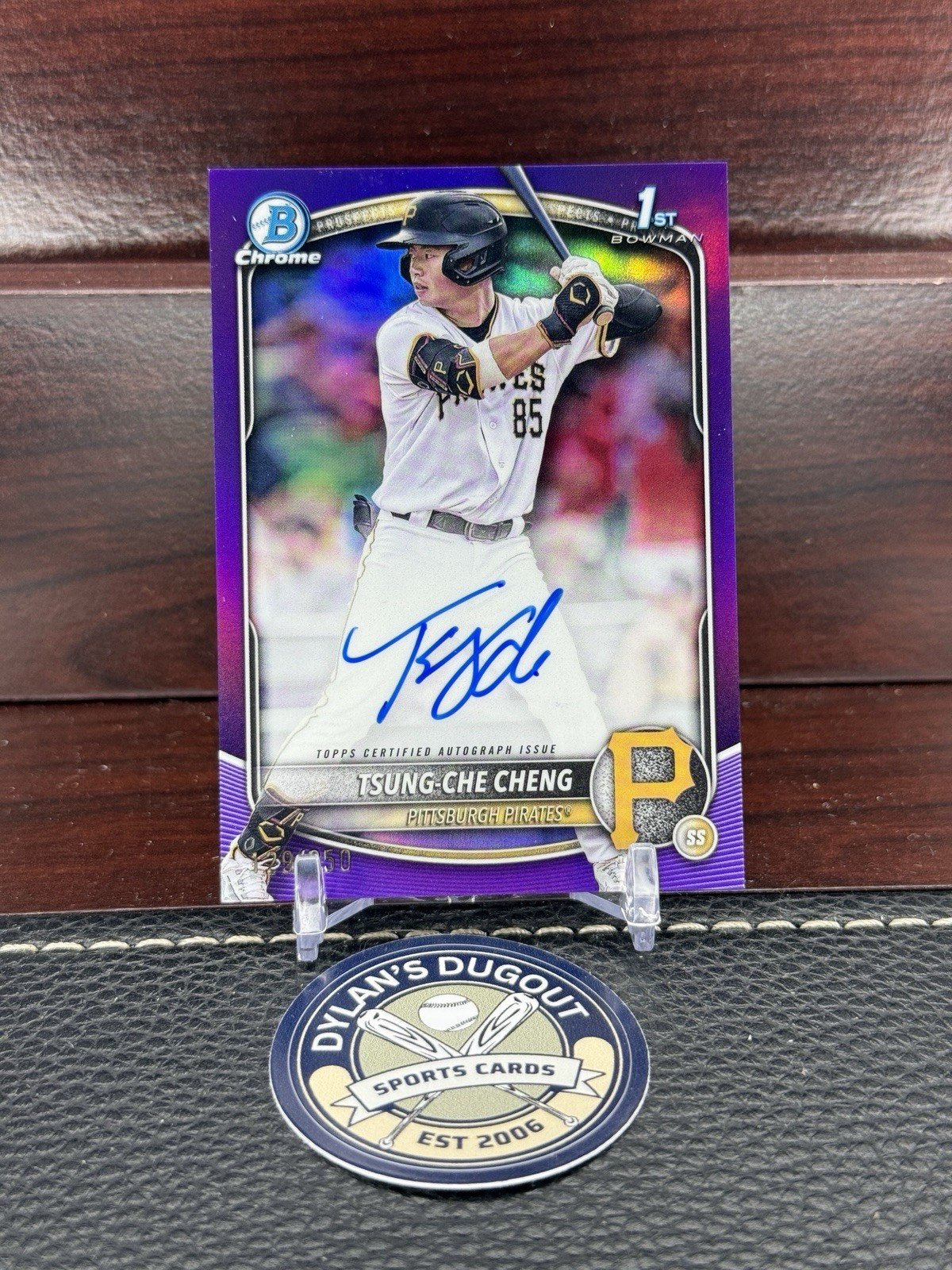 2025 Bowman Chrome Tsung-Che Cheng 1st Bowman /250 Auto Purple Refractor CPA-TC