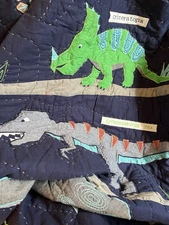 Pottery Barn Kids Warren Dinosaur TWIN Quilt 86” x 68” Boys Blue New Other NICE!