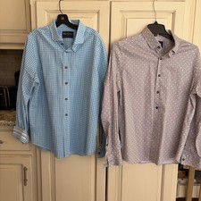 Robert Graham Designer Modern Americana Mens Shirt Flip Cuff XL- 2 shirts