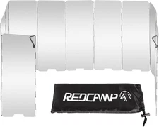 REDCAMP Folding Outdoor 12 Plates, 39"L x 9.5"H, Silver 12 Plates 